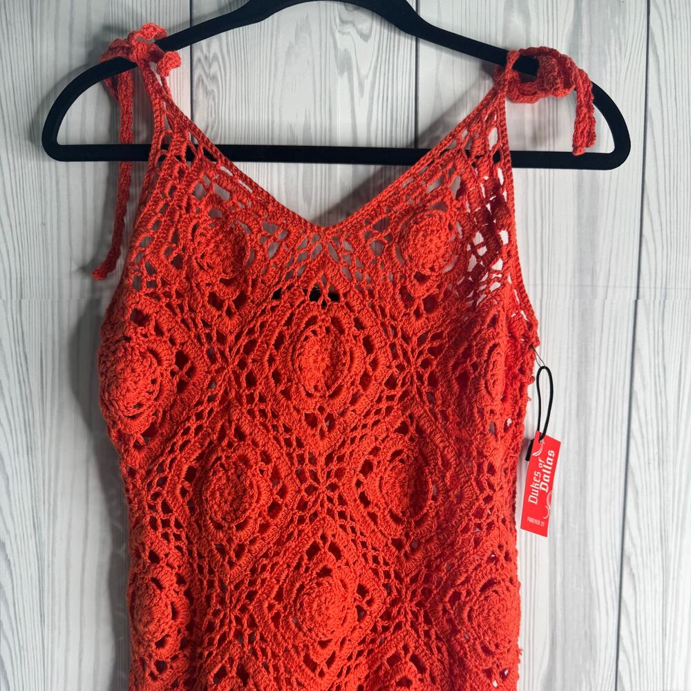 Forever 21 Dukes of Dallas Crochet Dress Cover Up Medium Festival Summer Beach